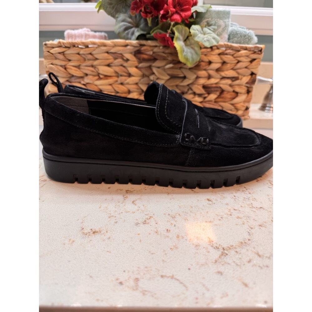 Vionic Uptown Black Suede Penny Loafers Womens 9.5 Orthotic Comfort Shoes - Picture 5 of 7